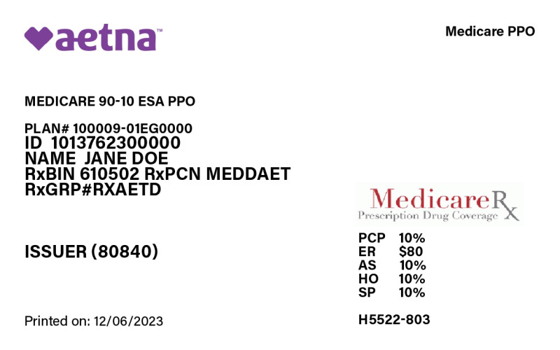 Boeing Employee & Retiree Aetna Insurance Card